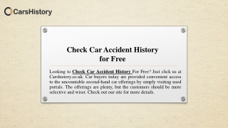 Check Car Accident History for Free | Carshistory.co.uk