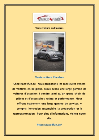 Vente voiture en Flandres