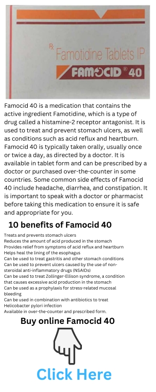 Buy Famocid 40 View Uses, Side Effects, Price and Substitutes  Liboc Davamart