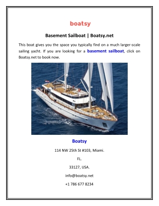 Basement Sailboat | Boatsy.net