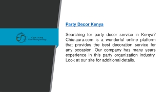 Party Decor Kenya  Chic-aura.com