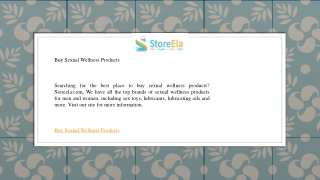 Buy Sexual Wellness Products   Storeela.com