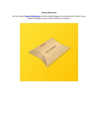 Custom pillow boxes