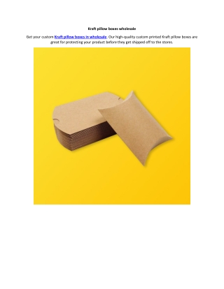 Kraft pillow boxes wholesale