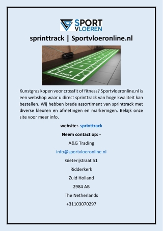 sprinttrack | Sportvloeronline.nl