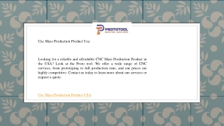 Cnc Mass Production Product Usa   Prototool.com