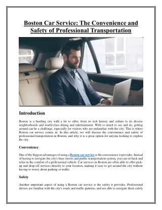 Boston Car Service