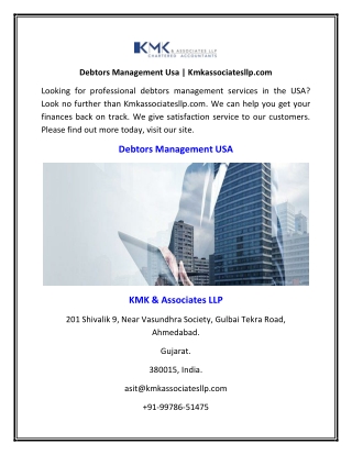 Debtors Management Usa | Kmkassociatesllp.com