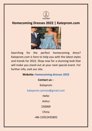 Homecoming Dresses 2022 | Kateprom.com