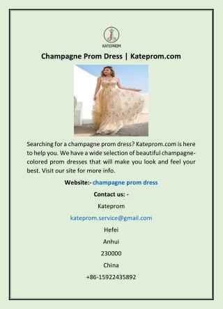 Champagne Prom Dress | Kateprom.com