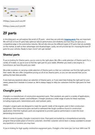 wheel loader parts