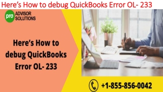 Best methods to deal with QuickBooks Error OL- 233