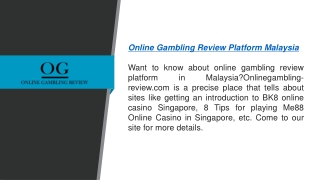 Online Gambling Review Platform Malaysia  Onlinegambling-review.com