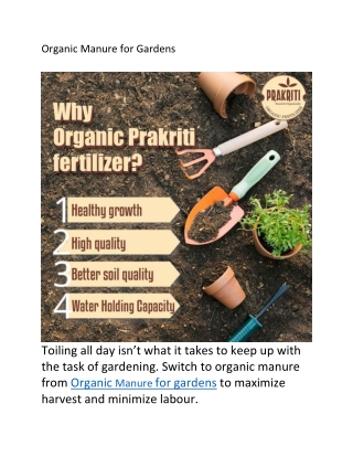Organic Manure for Gardens