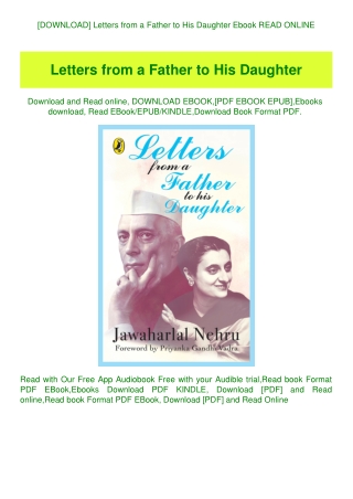 [DOWNLOAD] Letters from a Father to His Daughter Ebook READ ONLINE
