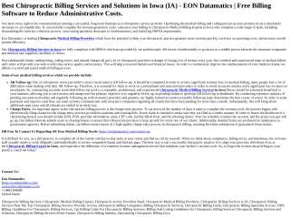 Chiropractic Billing Services in Iowa