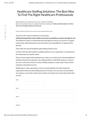 Healthcare Staffing Solutions_ The Best Way To Find The Right Healthcare Professionals _