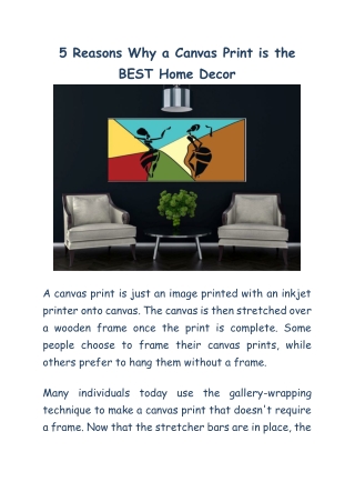 5 Reasons Why a Canvas Print is the BEST Home Decor