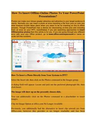 How To Insert Offline-Online Photos To Your PowerPoint Presentations?