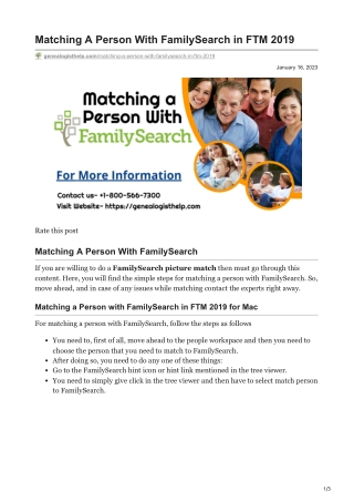 Matching A Person With FamilySearch in FTM 2019 | Step By Step Guide [2023]