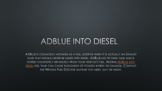 Adblue into diesel