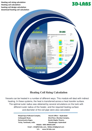 Heating Coil Sizing Calculation