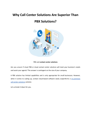 What Is The Difference Between A Call Center Solutions And A PBX Solutions