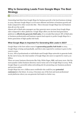 1Why Is Generating Leads From Google Maps The Best Strategy