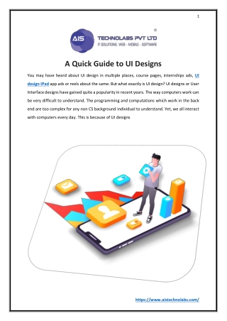 A Quick Guide to UI Designs