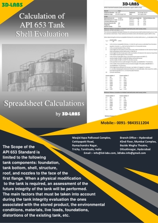 API 653 TANK SHELL EVALUATIONS (TANKS)