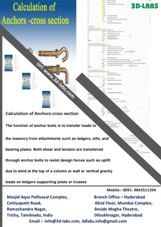 Calculation of Anchors-cross section