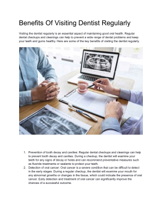 Benefits Of Visiting Dentist Regularly