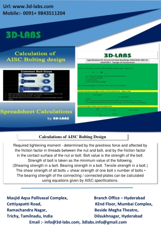 Calculations of AISC Bolting Design
