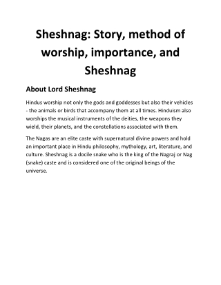 Sheshnag: Story, method of worship, importance, and Sheshnag