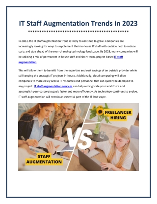 IT Staff Augmentation Trends in 2023