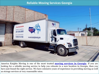 Reliable Moving Services Georgia