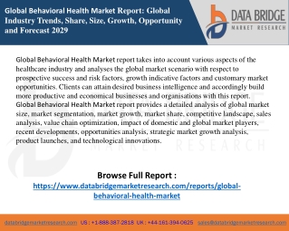 Behavioral Health Market report