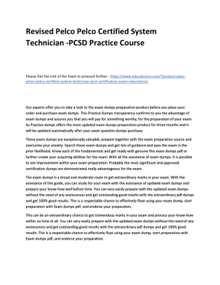 Pelco Pelco Certified System Technician -PCSD