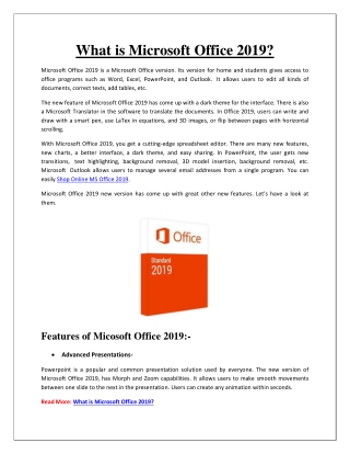 What is Microsoft Office 2019