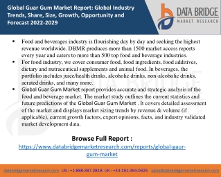 Guar Gum Market report