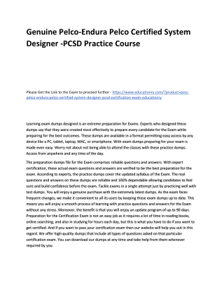 Pelco-Endura Pelco Certified System Designer -PCSD