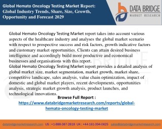 Hemato Oncology Testing Market report