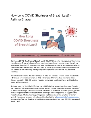 How Long COVID Shortness of Breath Last_ - Asthma Bhawan