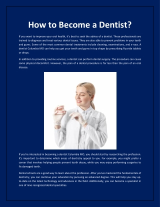 How to Become a Dentist?