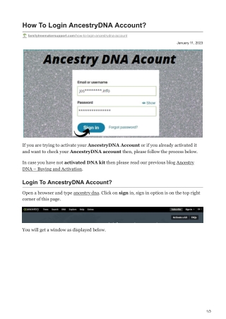 How To Login AncestryDNA Account