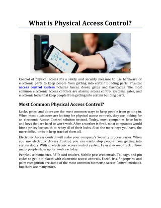 What is Physical Access Control?