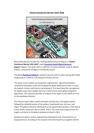 Global Skateboard Market 2022-2028