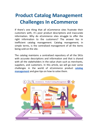 Product Catalog Management Challenges In eCommerce