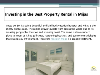 Investing in the Best Property Rental in Mijas