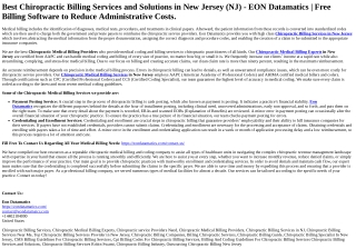 Chiropractic Billing Services in New Jersey